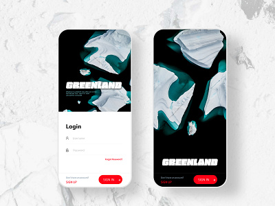 ICEBERG GREENLAND APP UI black design greenland ice iceberg interface minimal mobile mobile app mobile ui photography style typography uidesign visual