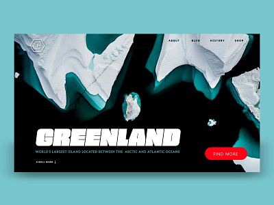 ICEBERG GREENLAND LANDING app design explore greenland landing page minimal typography ui uidesign visit web