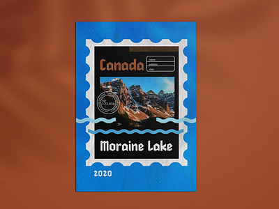 Moraine Lake Canada Postcard 2020 adventure canada canadian card design hello lake moraine morainlake mountains natural nature post postcard postcard design postcard project travel typography water