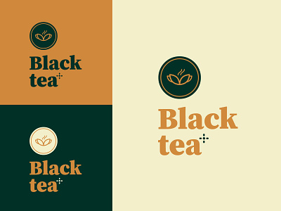 Black Tea Logo Brandig beverage brand drink flavours icon illustration label logotype packaging design tea tea cup tea logo typography vector