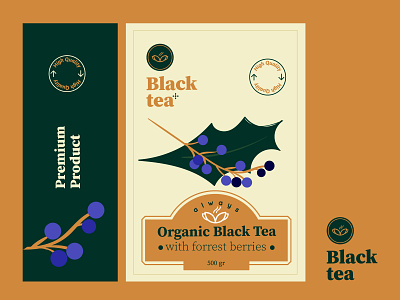 Black Tea Label black tea brand identity branding branding design concept design flat forrest illustration logo logodesign minimal shape tea tea cup tea label tea packaging teapackaging typography vector