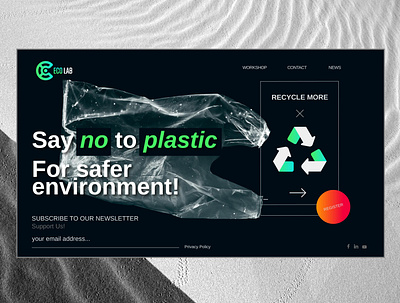 Eco Lab - Landing Page concept design eco ecolab ecology environment lab landingpage logo minimal plastic recycle startup typography ui uidesigns uiux ux zerowaste