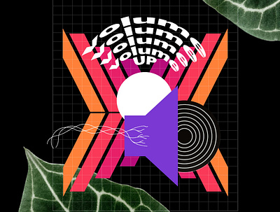 Volume Up design geometry grid illustration kinetic kinetictype music poster poster design shape type typography