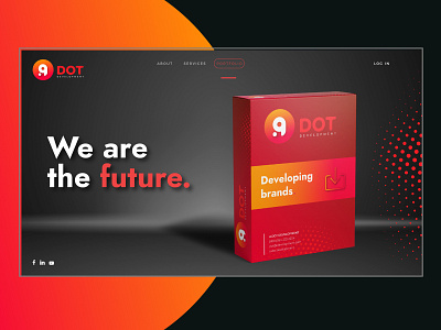 A DOT Product Page app box brand design branding design designs developing dot flat geometry minimal product product page products red shape software typography ui ux