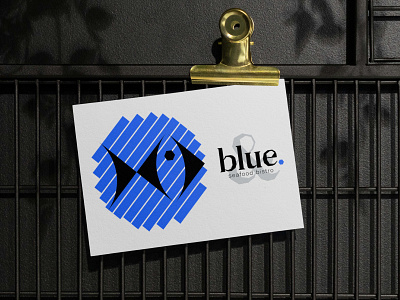 BLUE - BUSINESS CARD bistro black blue branding businesscard design fish flat geometry logo logotype minimal restaurant restaurant branding seafood shape typography