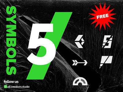 5 FREE SYMBOLS black branding free goods freelancer geometry icons illustration logo logotype marks minimal modern shape symbols