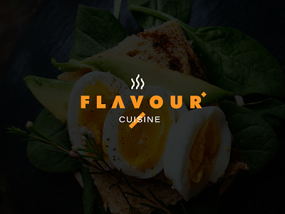 FLAVOUR CUISINE bar branding concept cuisine design flat food foodie french illustration logo logotype minimal modern restaurant shape typography