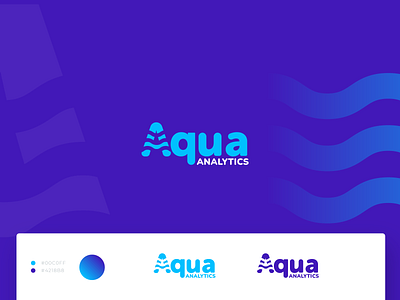 Aqua Analytics Logo aqua branding company logo design geometry illustration logo logotype mark minimal shape sign symbol typography vector water water logo