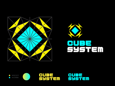 Cube System branding cube design geometry graphic design illustration logo logotype minimal shape system tech tech wear typography vector