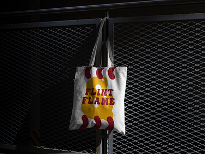 Flint & Flame Tote Bag branding design geometry illustration logo logotype minimal shape tote bag typography
