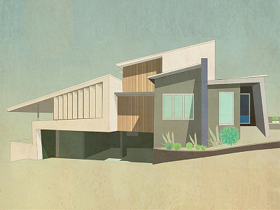 Summer House architecture beach design geometry home house illustration minimal plants summer