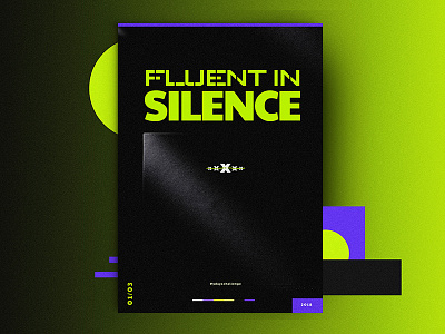 Fluent In Silence challenge colour flat gradient illustration minimal poster purple shot silence typography web