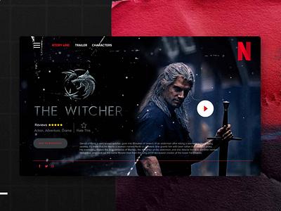 The Witcher Series - Web Concept actors characters dark digitalart fanart fantasy film landingpage series thewitcher trailer tv ui uidesign uiux video watch webconcept website witcherseries