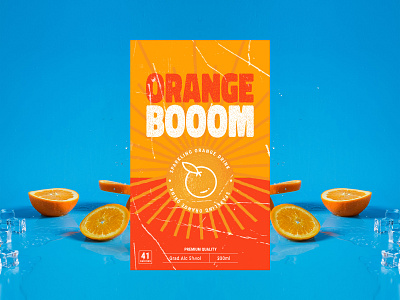 Orange Boom#3 beverage design branding dribbbleweeklywarmup drinks drinks menu fruit label label packaging labeldesign labels minimal orange orangecolour packging seltzer shape soda sodadrinks sodapop typography