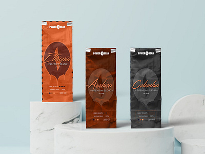 POWER BEAN - COFFEE PACKAGING LABEL arabica coffee coffee bean coffee shop coffeedrinks coffeelabel coffeelogo coffeepackaging colombia concept drinks graphics illustration inspo label logo packagingdesign packaginginspo presentation typography