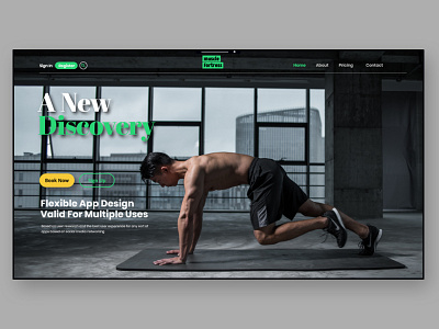 Muscle Fortress - Landing Page Concept II app buildup concept development fitnessapp graphics gym landing design landingpage muscle nike sketch sport training ui uidesign ux web website design websites