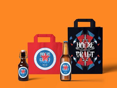 HOUSE OF CRAFT GOODIES bag beer beer label beerart beerpackaging beers bottle brewery craft craft beer label craftbeer crafting design designlabel geometry goodies illustration merch shape typography