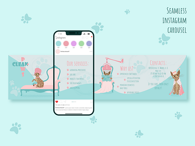 Seamless instagram carousel for grooming salon