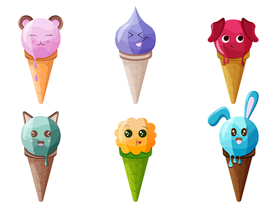 Delicious and refreshing ice cream adobe illustrator delicious design graphic design illustration set vector graphics