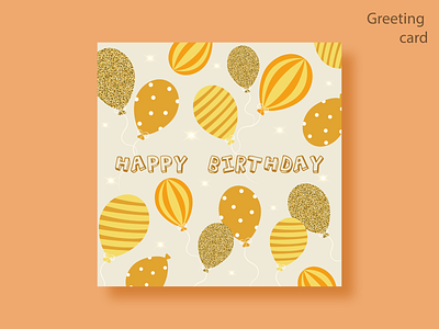 Greeting card "Happy Birthday!" adobe illustrator birthday blank design graphic design happy birthday illustration vector graphics