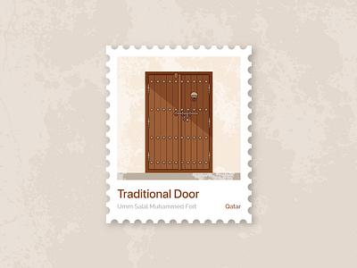 Traditional Door castel design designer flat icon iconic illustration illustrator stamp