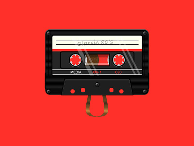 Old Audio Cassette art cassette classic design designer flat illustration illustrator vector