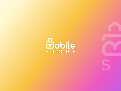 Mobile Store logo flat gradient illustrator logo mobile store vector white