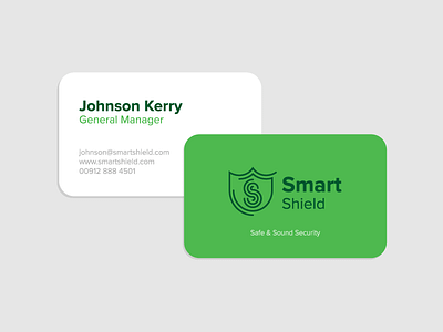 Smart Shield business card business cards green illustrator logos safe security shield smart