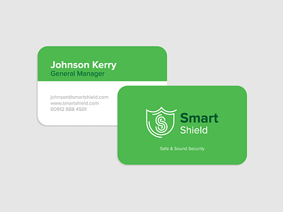 Smart Shield business card business cards green illustrator logos safe security shield smart