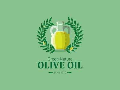 Olive Oil logo green illustrator logos nature oil olive