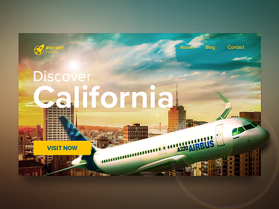 Discover California graphic interface photo manipulation travel ui web