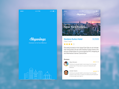 Skywings app app mobile travel trend ui