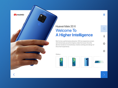 HUAWEI MATE20 X product page landingpage mobile product ui