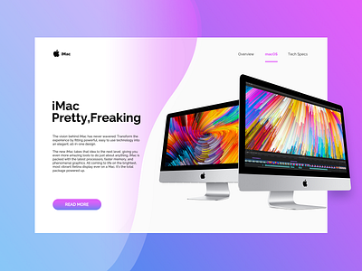 iMac landing page design interface trend ui web