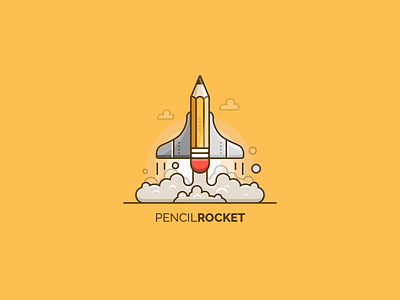 Pencil Rocket design icon illustration illustrator rocket trend vector