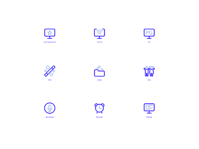 TV service icons set