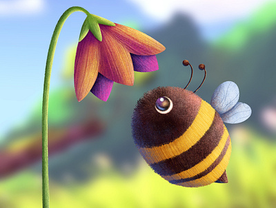 Chubby Bee childrenbook design illustration nature
