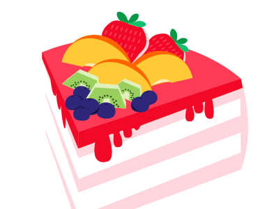 funny fruitcake colorful food fruit icon illustration illustrator summer vector