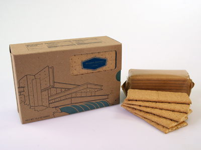 Graham's Crackers architecture chipboard falling water frank lloyd wright graphic design packaging print
