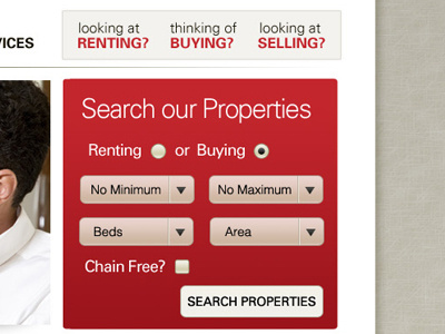 Property Search form navigation search