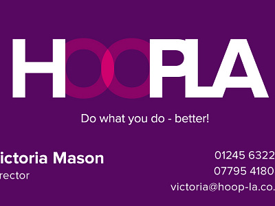 Hoopla Designs business card logo