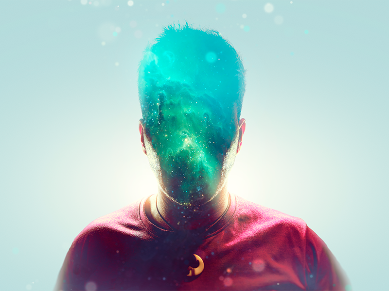 Me light photo portrait doubleexposure