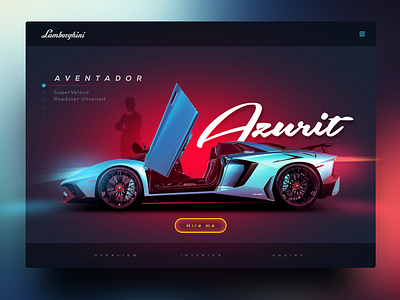 Aventador web concept aventador car concept design inspiration lamborghini supersport ui ux webdesign website