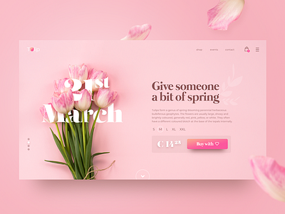 A bit of spring concept design detail flower flowers inspiration minimalism pink shop spring tulip tulips ui ux web webdesign website