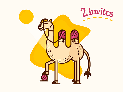 2 Invites from happy Camel! ai camel clean download drawing free illustration invitation invites new outline sun