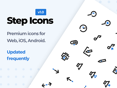 Step Icons UI8 ai android clean design download icon icons icons pack icons set ios outline perfect pixel premium store stroke ui8 vector web white