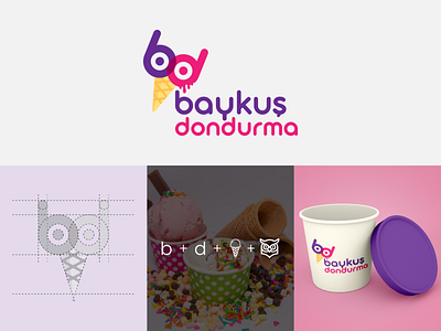 baykuş dondurma - logo design branding graphic design logo typography