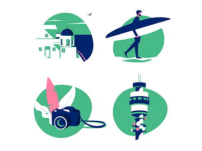 Travel app icons set 2 adobe design flat holiday illustration illustrative illustrator minimalistic travel vector