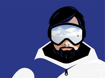 Skier branding campaign flat holiday illustration illustrator minimalistic vector