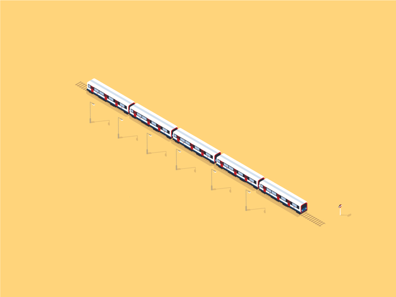 London tube train bold carriage flat illustration isometric london minimalistic underground